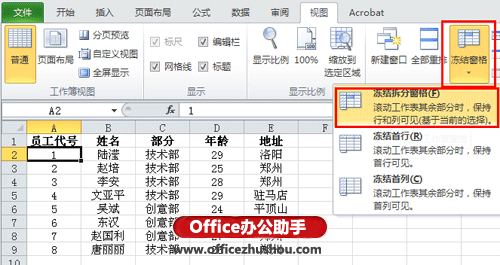excel数据冻结 Excel2010如何冻结窗口方便查看数据
